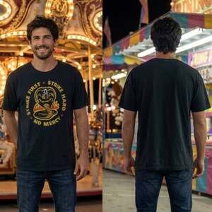 Cobra Kai Black Graphic T Shirt Men’s XXL 50-52 Karate Kid Tee